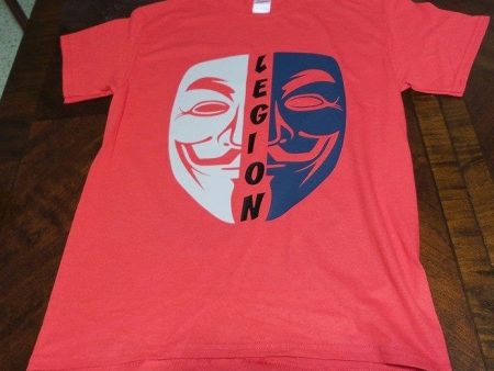 Anonymous Legion Ghost Gray Blue Mask T-shirt Hot on Sale