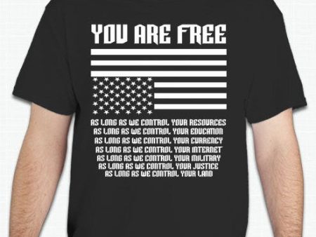 You Are Free As Long As With Upside Down USA Flag T-shirt Sale