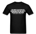 Benjamin Franklin Freedom For Secuirty Quote T-shirt Online Sale